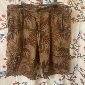 Lucky Brand Men's Size 36 Cargo Shorts Hawaiian Camo Pattern 10 Inch Inseam